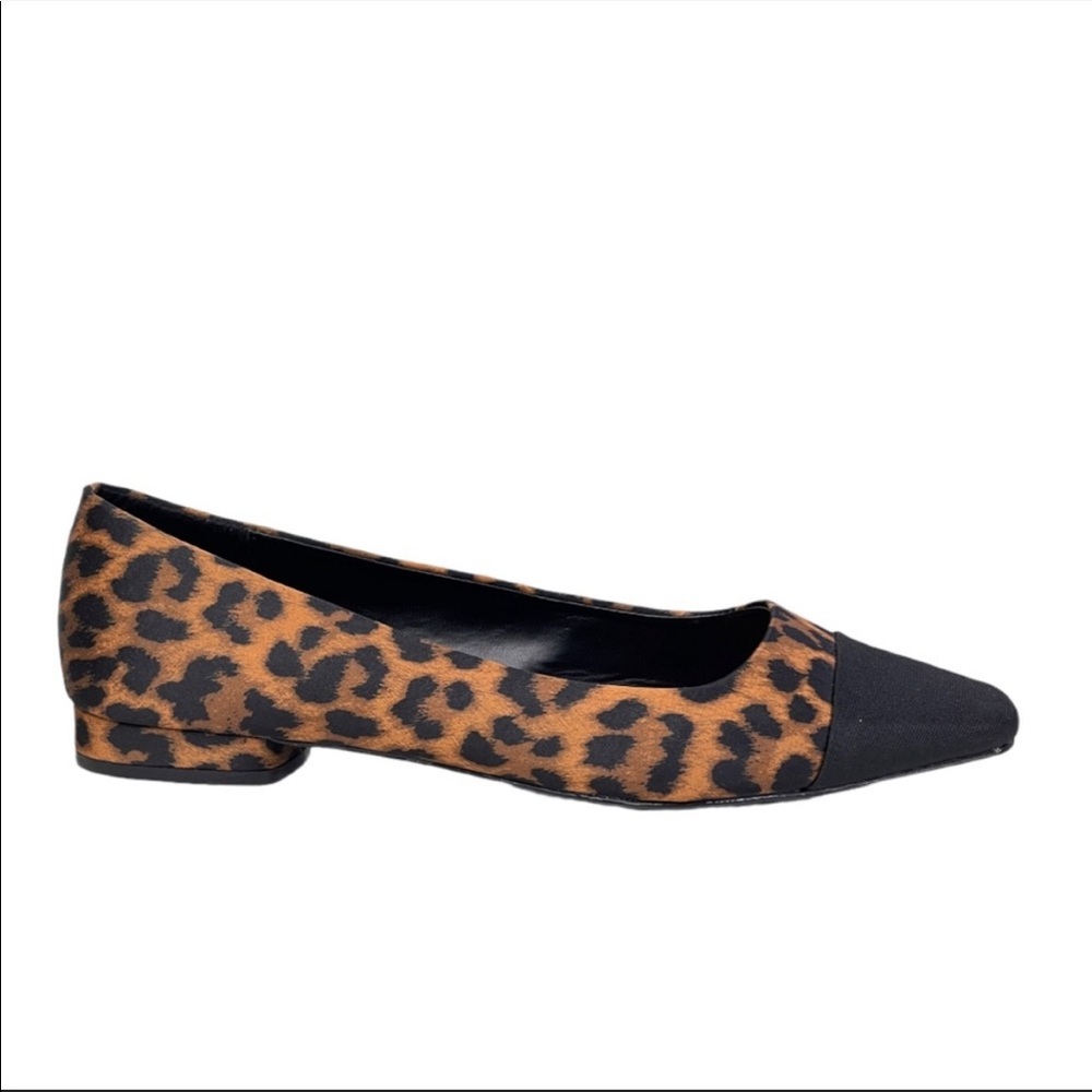 ZARA Cap Toe Animal Print Ballet Flat Business Wear Office Attire Leopard 6.5